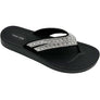 Ladies carbon flip flops with contoured footbed and non-slip sole for beach and casual wear