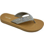 Ladies carbon flip flops with contoured footbed and non-slip sole for beach and casual wear