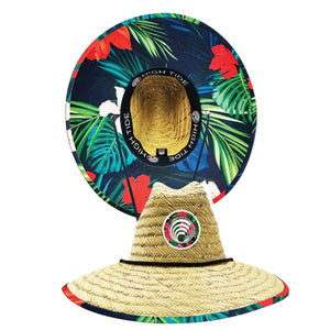 HIGH TIDE HIBISCUS YOUTH STRAW HAT