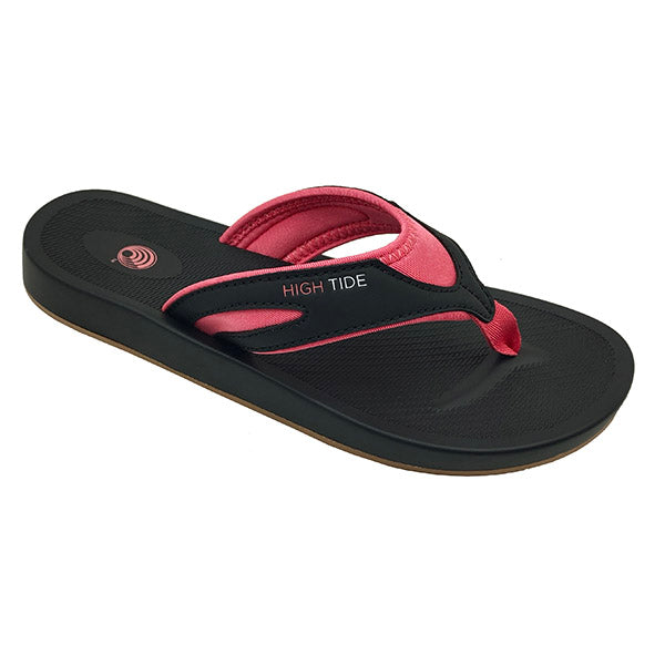 Ladies carbon flip flops with cushioned sole and grip, perfect for dock, beach, and summer wear