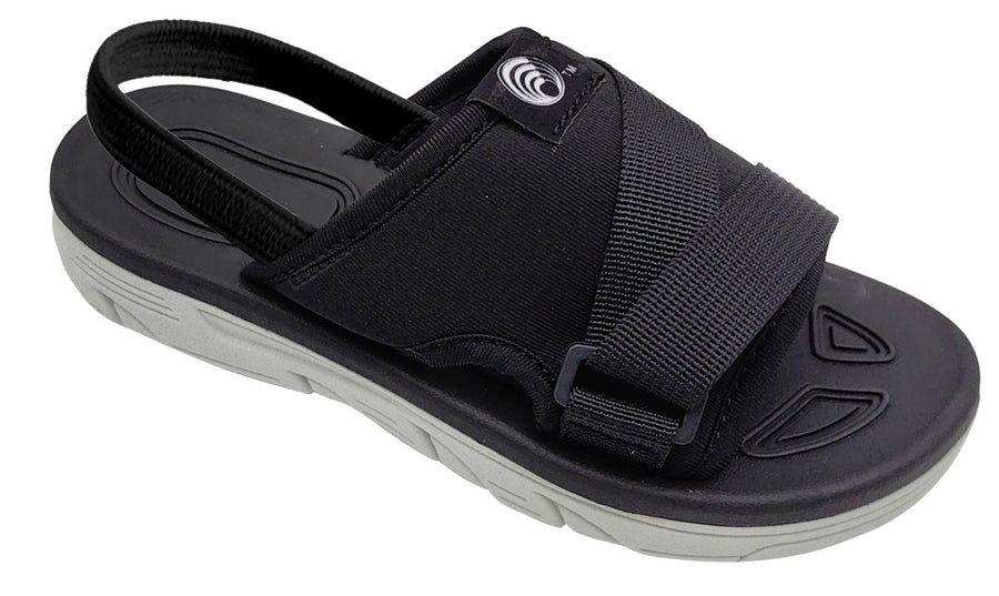 High Tide Tek Toddlers Slide with soft footbed and wide strap for comfort during play and outings