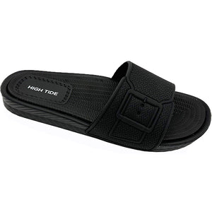 High Tide Yucatan ladies slide with woven-look strap and cushioned footbed for relaxed summer comfort