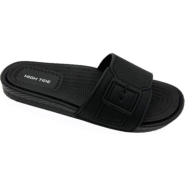 High Tide Yucatan ladies slide with woven-look strap and cushioned footbed for relaxed summer comfort