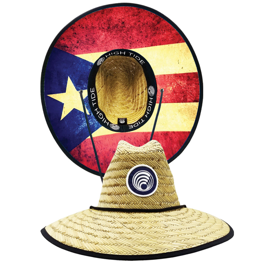 HIGH TIDE PUERTO RICO FLAG STRAW HAT